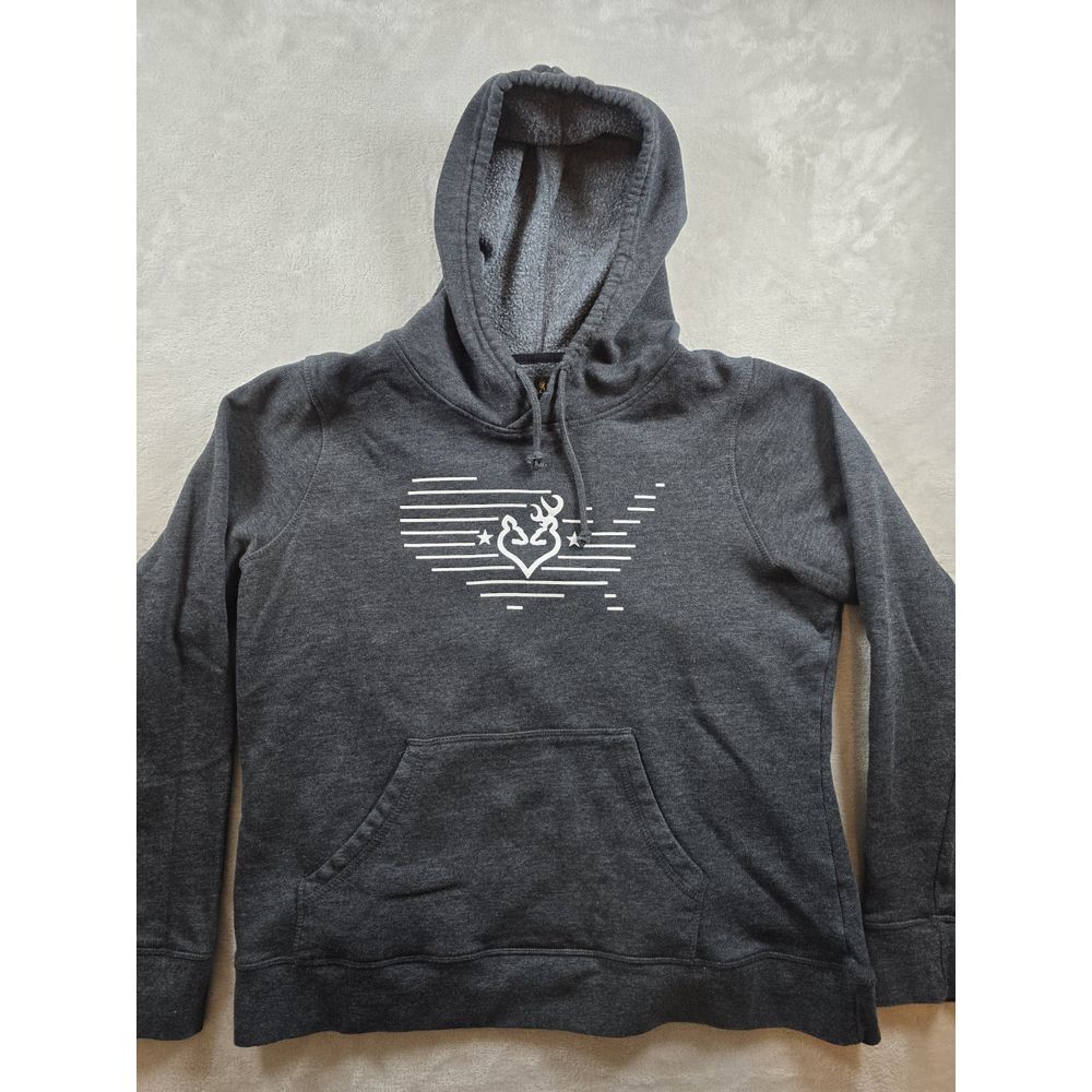 Browning Womens 2XL Logo Pullover Hoodie Sweatshirt Hooded Gray